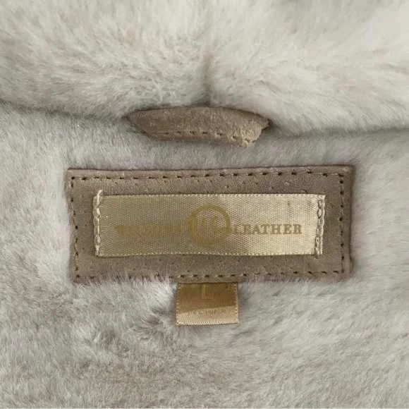 Women's Hooded Shearling Suede Coat - Tan Wilsons LEATHER - Picture 3 of 6